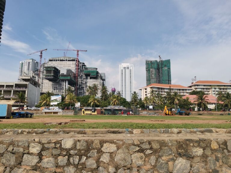 A view from Galle Face Green over the rising building development in Colombo, Sri Lanka