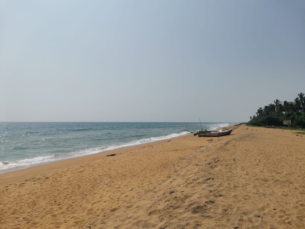 Sandy beach in Kalutara, Sri Lanka