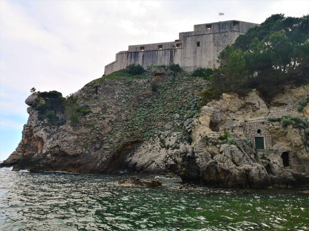 Fort Lovrijenac towering 37m above sea level in Dubrovnik