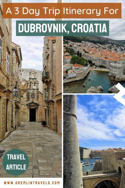 3 Days in Dubrovnik, Croatia - Dubrovnik Itinerary - Pinterest