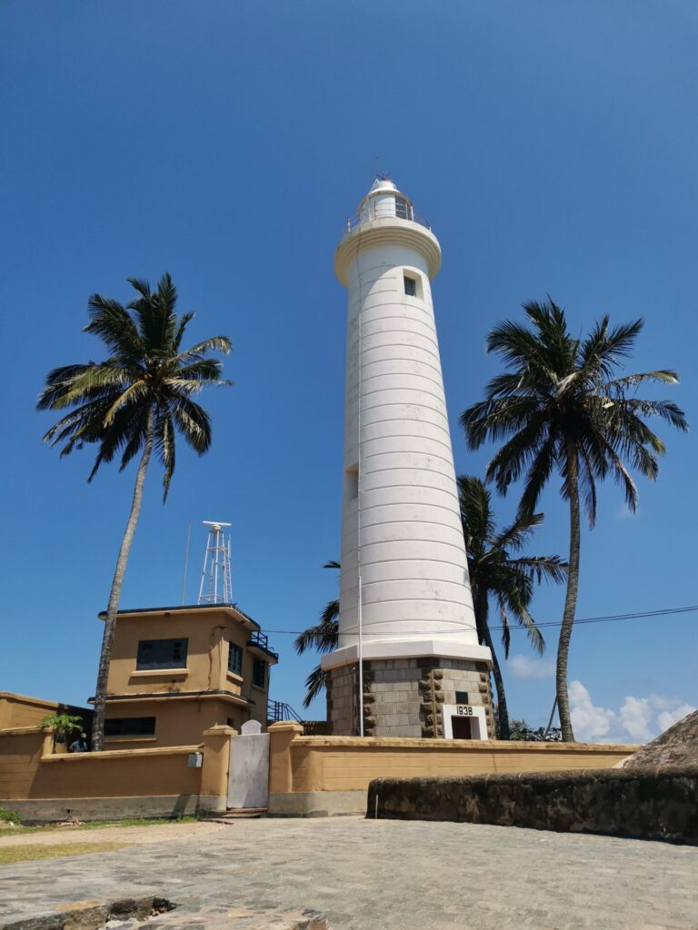 The lighthouse in Galle Fort on a sunny day in Galle, Sri Lanka