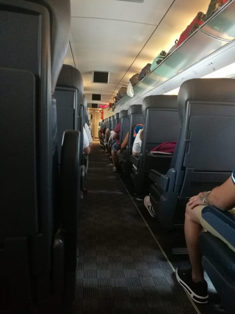 Madrid to Seville train, AVE train seated area