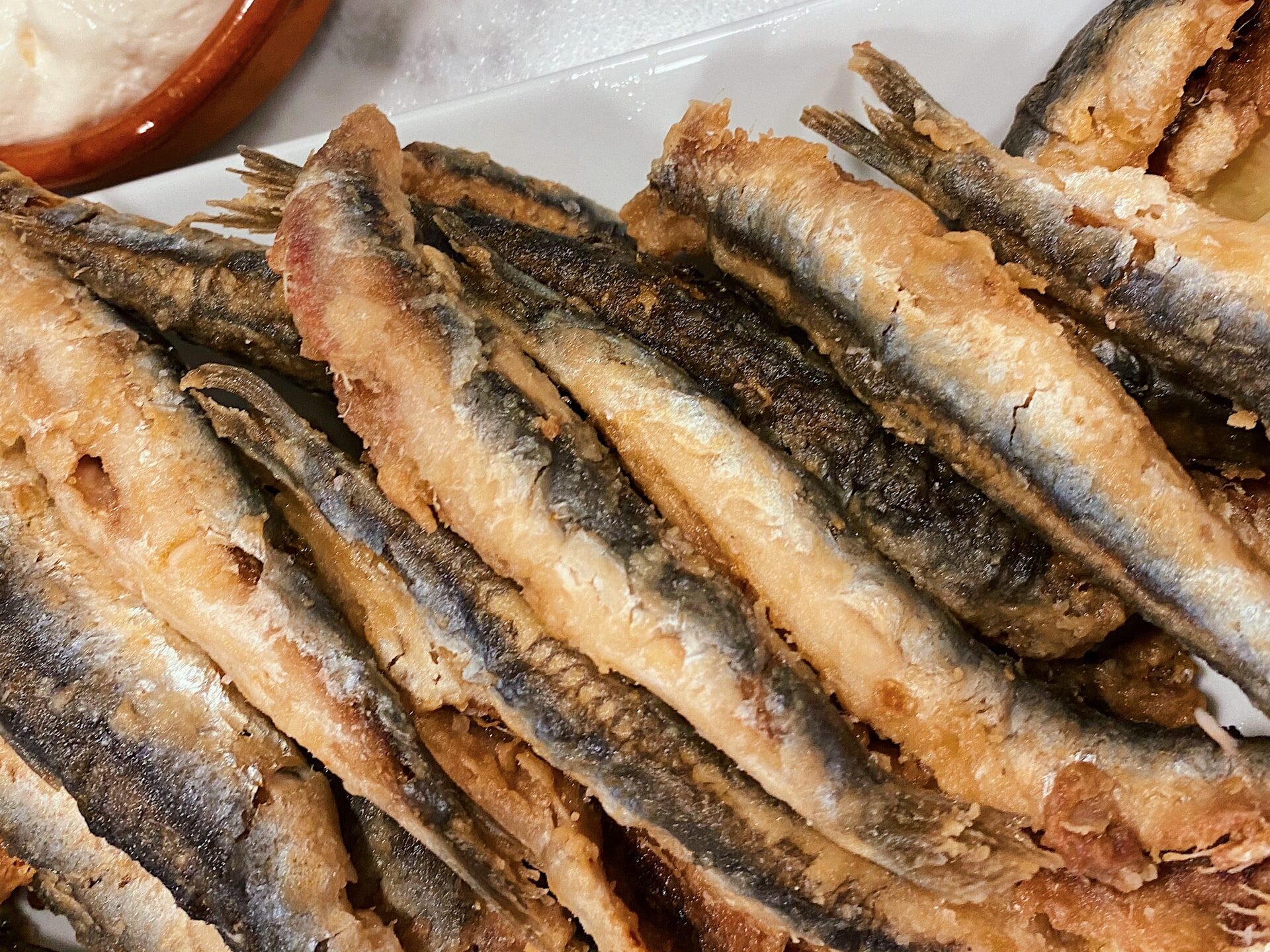 A plate of fried fish