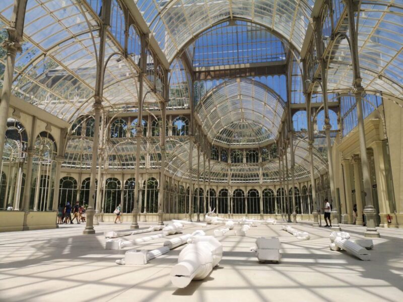 Inside the glass palace in El Retiro Park, Madrid, Spain