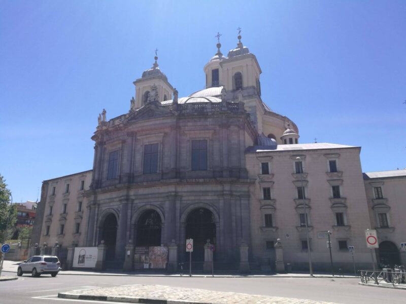 A view of a famous church in La Latina district, Madrid