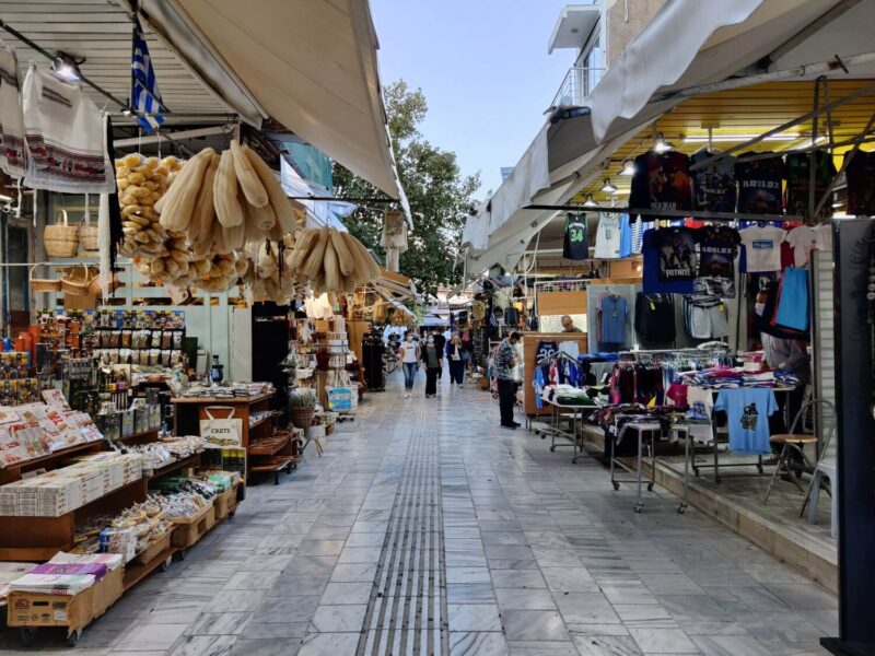 The shopping streets in Heraklion, Greece are a great place to buy souvenirs and gifts when visiting Heraklion