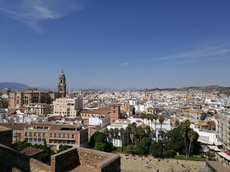 A view from the Alcazabar in Malaga - one of the best things to do in Malaga city as mentioned in our Malaga travel guide