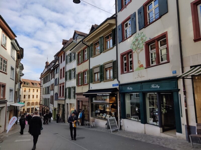 The colourful buildings and winding old streets of Basel Old Town are a joy to explore and wander through