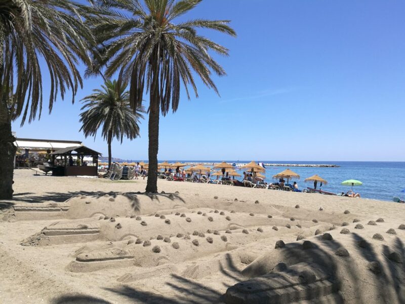 A view over the long, sandy Malagueta beach which is only a 15 minute walk from Malaga Old Town