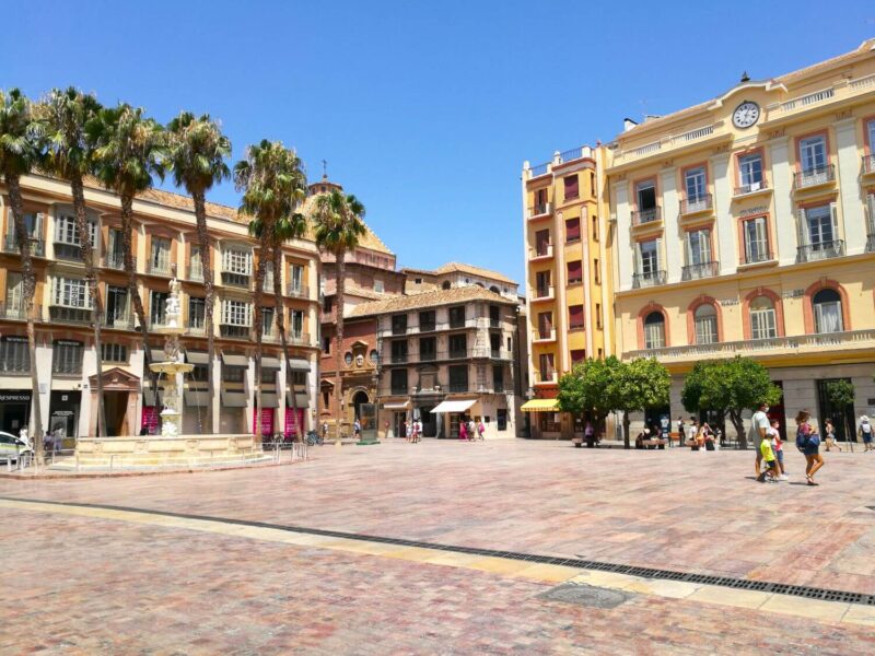 The Plaza de la Constitucion, one of the largest squares in Malaga Old Town