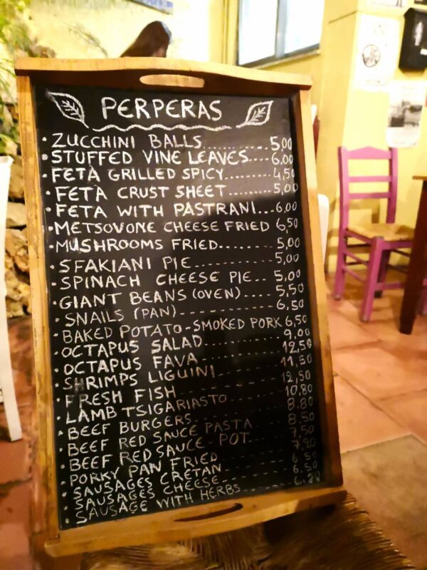 Perperas restaurant is tucked away down the back streets of Chania Old Town and is one of the best restaurants in Chania for traditional Greek meze